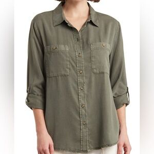 Sanctuary Lyocell Boyfriend Button-Up Shirt